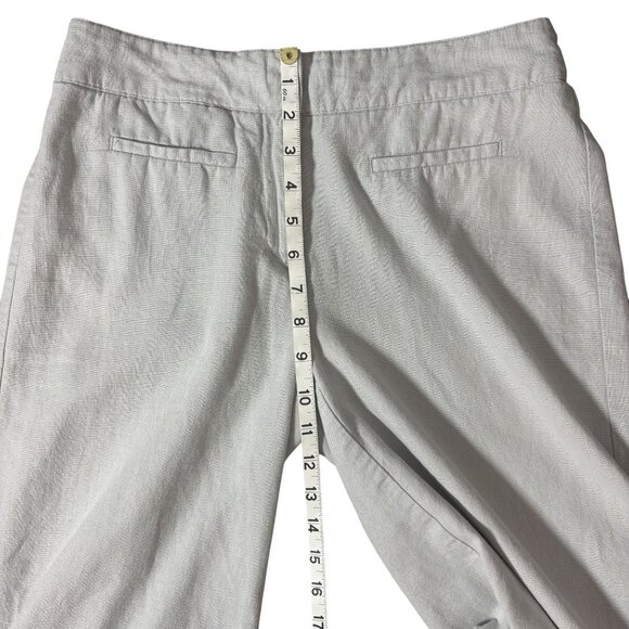 Chadwicks Cropped Womens SZ 4 Linen Blend Wide Leg Lined Pants Beachy Casual - Picture 8 of 8